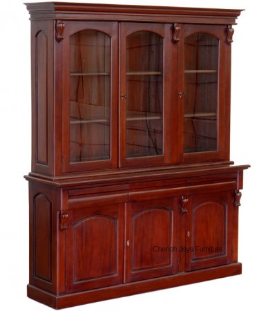 Code: BO 202-M & BO 302-M  Name: Profill Cabinet Size: Book Case Aust Col. 2 Door W=116 x D=50 x H=210 cm Book Case Aust Col. 3 Door W=165 x D4=9 x H=207 cm Wood: Solid Mahogany wood.﻿